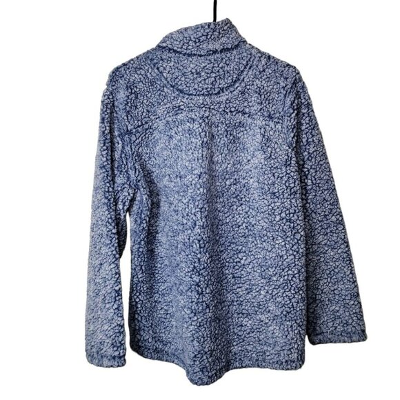 Canyon Creek Sherpa Pullover Sweater Blue Fluffy Soft Womens Large Long Sleeve - Picture 3 of 9